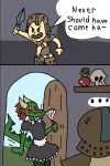 2019 anthro argonian clothed clothing comic crossdressing dialogue digital_media_(artwork) dress english_text fishnet girly green_scales hi_res holding_object holding_weapon horn human legwear lorzid maid_uniform male mammal melee_weapon meme open_mouth reptile scales scalie simple_background skyrim standing sword text the_elder_scrolls uniform video_games weapon 