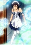  angry ayuzawa_misaki bare_shoulders blush brown_eyes brown_hair highres jpeg_artifacts kaichou_wa_maid-sama! maid no_bra screencap short_hair solo stitched thighhighs third-party_edit white_legwear 