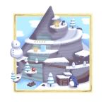  avian bird blue_feathers bob-omb bob-omb_buddy campfire cloud coin feathers fence fire headless_snowman ice mario_bros mother_penguin mountain mr._blizzard nintendo penguin snow snowman theoceanowl tree tuxie video_games white_feathers 