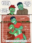  alligator alligatorid anthro austin_abel boxer_briefs briefs brother brothers bulge camera_view christmas_decorations clothed clothing comic crocodilian crop_top dialogue diego_abel duo english_text fireplace fully_clothed fuze hi_res male midriff navel pantsless red_boxer_briefs red_briefs red_clothing red_underwear reptile scalie shirt sibling t-shirt tank_top texnatsu text topwear underwear white_seam_boxer_briefs white_seam_briefs 