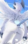  anthro butt convex-silicone female genitals looking_at_viewer mega_absol mega_evolution nintendo pokemon pokemon_(species) pokemorph pussy rear_view solo thick_thighs wings yellow_body yellow_eyes 
