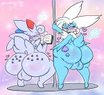  &lt;3 anthro balls big_balls big_butt blinking blush book butt duo english_text eyewear generation_3_pokemon generation_4_pokemon genitals glasses hanzel_(lewdchuu) hi_res huge_butt latios legendary_pokemon lewdchuu_(artist) male male/male nintendo pokemon pokemon_(species) spades_(lewdchuu) text togekiss tubes 