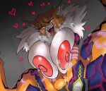  &lt;3 2022 anthro areola armor bandai_namco bangs big_areola big_breasts big_nipples bodily_fluids breast_squish breasts breath breath_cloud chest_tuft clothing digimon digimon_(species) digimon_ghost_game digital_media_(artwork) drooling facial_markings felid feline female fluffy fur glowing glowing_markings head_markings hi_res huge_areola huge_breasts huge_nipples mammal mane markings meicrackmon meicrackmon_vicious_mode multicolored_body multicolored_fur nipples nude open_mouth open_smile orange_body orange_fur pupils red_sclera saliva saliva_on_tongue saliva_string seeat sharp_teeth simple_background smile solo squish striped_body stripes stygianapogee sweat sweaty_breasts teeth thick_thighs tongue tongue_out tuft unusual_eyes unusual_pupils white_body white_fur 