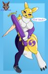 absurd_res anthro bandai_namco breasts dialogue digimon digimon_(species) female goo_transformation hi_res latex_transformation nitefire onomatopoeia renamon rubber simple_background smile solo sound_effects text transformation 