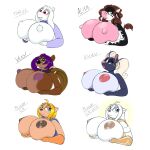  2018 absurd_res anthro areola beaver big_breasts blonde_hair blush boss_monster bovid bovine breasts brown_body buckteeth buxom_gal cape caprine cattle clothing digital_media_(artwork) drxii female fur ground_squirrel hair hi_res huge_breasts mammal mature_anthro mature_female mephitid nipple_piercing nipples non-mammal_breasts piercing prairie_dog rodent sciurid simple_background skunk smile solo superhero supermegatopia teeth toriel undertale undertale_(series) white_body white_fur 