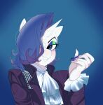  80&#039;s_theme anthro anthrofied aztrial blue_eyes blue_eyeshadow blue_nails clothing colored_nails equid equine eyeshadow friendship_is_magic hair hasbro hi_res horn makeup mammal my_little_pony nails purple_hair rarity_(mlp) smile unicorn 