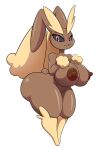  anthro areola big_breasts big_butt black_pupils black_sclera breasts brown_areola brown_body brown_nipples butt female generation_4_pokemon hi_res huge_breasts huge_butt huge_thighs long_ears lopunny nintendo nipples nude pink_eyes pokemon pokemon_(species) pupils smile solo thegeckoninja thick_thighs 
