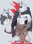  2023 abs anthro armpit_hair biceps biped black_cloak black_nose black_sclera body_hair canid canine canis claws cloak clothing death_(puss_in_boots) dreamworks fingers fluffy fur grey_body grey_fur hi_res holding_object holding_weapon looking_at_viewer male mammal muscular overcyan pecs pubes puss_in_boots_(film) puss_in_boots_the_last_wish red_eyes sickle simple_background smile smiling_at_viewer solo weapon wolf 
