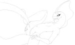  4_fingers absurd_res anthro butt fingers generation_8_pokemon hand_on_butt hi_res inteleon lizard looking_up male nintendo nude pokemon pokemon_(species) reptile scalie sketch slit solo therobd tongue tongue_out 