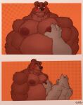  2022 4_fingers anthro areola bear belly biceps biped blush claws digital_media_(artwork) duo fingers gabgbb hand_on_chest hi_res looking_away male male/male mammal musclegut nipples nude pecs triceps 