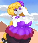  anthro big_breasts blonde_hair breasts broodal buckteeth cleavage clothed clothing female geebie33 hair hariet_(mario) hat headgear headwear hi_res lagomorph leporid mammal mario_bros nintendo rabbit solo super_mario_odyssey teeth thick_thighs 