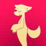  anthro digital_media_(artwork) eyebrows eyes_closed ghost golde happy hi_res male pink_background side_view simple_background smile solo spirit squishy_(character) standing tail yellow_body 
