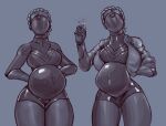  atomic_heart black_body clothing duo faceless_character female female/female feyhearts hi_res humanoid leotard machine not_furry pregnancy_test pregnant robot robot_humanoid russian soviet_union 