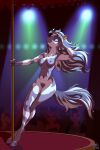  2022 4_fingers absurd_res anthro breasts dancing digital_media_(artwork) equid equine eyes_closed fan_character female fingers genitals gor1ck grey_body grey_hair grey_hooves grey_tail group hair hasbro hi_res hooves inner_ear_fluff long_hair mammal multicolored_hair my_little_pony navel nipples nude pole pole_dancing public public_nudity pussy tail tuft two_tone_hair two_tone_tail white_body white_hair white_tail zebra 
