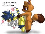  animal_crossing ankha_(animal_crossing) anthro arm_grab big_breasts bouncing_breasts breasts dominant dominant_male duo enigi09 female from_behind_position hi_res male male/female motion_lines nintendo penetration sex standing standing_sex tagme tom_nook_(animal_crossing) vaginal vaginal_penetration 