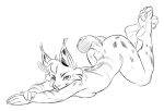  anthro canadian_lynx demicoeur feet felid feline felis female lynx mammal nicole_(nicnak044) pawpads paws pinup pose sketch solo 