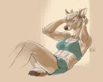  amber_(nicnak044) anthro cervine clothed clothing deer exercise female mammal skitalets solo workout 