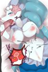  &lt;3 &lt;3_eyes absurd_res anthro areola big_breasts blue_eyes blush breasts duo female generation_7_pokemon genitals hi_res male male/female nigiruri nintendo nipples open_mouth oral oral_penetration penetration penis pokemon pokemon_(species) primarina pussy tongue tongue_out white_body 