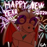  absurd_res ambiguous_gender anthro ari(callipygo) callipygo colorful dragon explosion explosives eyes_closed fireworks friendly happy hi_res holidays new_year new_year_2021 new_year_2022 night scalie self_hug 