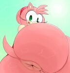  2020 accessory amy_rose anthro anus big_anus big_butt butt colored digital_media_(artwork) eulipotyphlan female fur genitals hair headband hedgehog hi_res licking licking_lips licking_own_lips looking_at_viewer looking_down mammal mostly_nude musk ota_(artist) pink_body presenting presenting_hindquarters puffy_anus pussy sega self_lick simple_background smile solo sonic_the_hedgehog_(series) steam tongue tongue_out view_from_below 