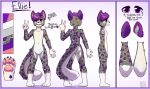  anthro artist_logo ellie_(elliekitty) featureless_crotch felid front_view fur gesture glistening glistening_hair gloves_(marking) hair hi_res inner_ear_fluff leg_markings logo male mammal markings model_sheet navel nude open_mouth purple_hair purple_spots rear_view riddlr side_view simple_background socks_(marking) solo spots spotted_arms spotted_body spotted_fur spotted_legs spotted_markings spotted_tail standing tail tail_markings teeth tuft v_sign white_inner_ear_fluff 