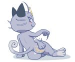  2022 3_fingers 3_toes alolan_form alolan_meowth anonymous_artist back_groove bedroom_eyes big_butt blush breasts butt butt_slap cute_fangs eyelashes fangs feet felid female feral fingers fur glistening glistening_butt grey_body grey_eyes grey_fur half-closed_eyes hand_on_hip inviting looking_at_viewer looking_back lying mammal motion_lines multicolored_body multicolored_fur narrowed_eyes nintendo nude paws pokemon pokemon_(species) presenting rear_view regional_form_(pokemon) seductive short_stack side_boob simple_background slap small_breasts smile soles solo teasing teeth toes whiskers white_background white_body white_fur wide_hips 