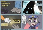  2021 anthro arm_guards barefoot blue_eyes buckteeth cellphone claws clothed clothing comic dialogue disney duo english_text eyebrows feet female furnut gloves grey_body hair hand_behind_head hand_on_own_hip handwear hat headgear headwear hi_res judy_hopps lagomorph leporid lola_bunny looking_aside looney_tunes mammal multicolored_body open_mouth outside phone pink_nose police_uniform rabbit silhouette simple_background solo speech_bubble standing tan_body teeth text toe_claws tongue two_tone_body uniform warner_brothers white_body white_clothing white_gloves white_handwear zootopia 