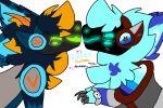  affectionate anonymous_artist anthro duo hi_res kissing machine male nuzzling protogen ryan_the_protogen 