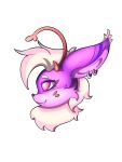  absurd_res fakemon fan_character female fluffy fur hair hi_res horn hornyforest logo mascot purple_body purple_fur ring_piercing rings_on_ears solo 