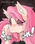  absurd_res anthro bodily_fluids cutie_mark duo fellatio female flutterbat_(mlp) fluttershy_(mlp) forked_tongue friendship_is_magic hair hasbro hi_res male male/female my_little_pony oral penile pink_eyes pink_hair ponporio_(artist) saliva sex teeth tongue toothy_fellatio 