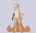 absurd_res andromorph anthro canid canine female fennec fox fur genitals hair hi_res intersex lagomorph leporid male male/female mammal nanka pussy rabbit solo tail