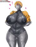  atomic_heart big_breasts black_body breasts faceless_character female genitals girlsay hi_res huge_breasts humanoid machine nipples not_furry pussy robot robot_humanoid russian simple_background solo soviet_union thick_thighs 