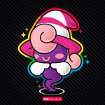 absurd_res anthro blush blush_stickers clothing female ghost ghost_tail gloves hair hair_over_eyes handwear hat headgear headwear hi_res lolo_aburto mario_bros nintendo paper_mario paper_mario:_the_thousand_year_door pink_hair purple_body shadow_siren simple_background smile solo spirit vivian_(mario)