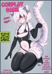 2b blush bodily_fluids bodysuit brap clothing comic cover cover_art cover_page felid girly hair hi_res legwear male mammal nier nipples orcalx pantherine pinup pose skinsuit smile solo stockings stripes sweat tail text tiger tight_clothing white_body white_hair wide_hips zelles