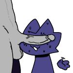 anthro bodily_fluids can&#039;t_see_the_haters duo female floating_hands genitals grey_body low_res male male/female meme penis purple_body ran_(rantheamazingcat) smile sweat vein veiny_penis