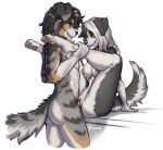 2024 5_fingers anthro anthro_on_anthro anthro_penetrated anthro_penetrating anthro_penetrating_anthro areola black_hair breasts canid canine canis cheek_tuft collie countershade_torso countershading domestic_dog duo eye_contact facial_tuft female female_penetrated fingers foxovh fur genitals green_eyes grey_body grey_fur hair herding_dog holding_both_legs jesse_(foxovh) legs_up looking_at_another male male/female male_penetrating male_penetrating_female mammal nipples nude pastoral_dog pawpads paws penetration penis pussy sex sheepdog simple_background sitting smile spread_legs spreading standing tail teeth tuft vaginal vaginal_penetration white_background white_hair yellow_eyes