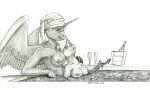 2024 alcohol anthro areola baron_engel beverage breasts champagne champagne_glass duo equid equine fan_character feathered_wings feathers female friendship_is_magic graphite_(artwork) greyscale hand_on_shoulder hasbro hi_res horn mammal monochrome mud mud_bath my_little_pony nipples nude pencil_(artwork) princess_luna_(mlp) skyfall towel towel_on_head traditional_media_(artwork) unicorn winged_unicorn wings