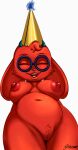  anthro breasts chubby_female eyes_closed eyewear female g4rron genitals glasses hi_res horn lagomorph leporid mammal moji_(paladins) nipples open_mouth paladins pubes pussy rabbit red_body slightly_chubby smile solo 