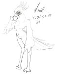 absurd_res accipitriform annoyed anthro ariel_(arielblacksun) arielblacksun avian bird coffee_cup container cup female hi_res looking_at_viewer secretary_bird sipping solo