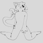 absurd_res anthro blush domestic_cat felid feline felis hi_res male mammal paws simple_background solo tail wewe