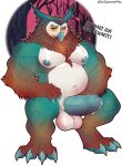 absurd_res anthro astor_the_peacock avian balls beak bear big_balls big_muscles big_penis bird bodily_fluids claws dialogue dungeons_and_dragons erection forest genital_fluids genitals german_text hasbro hi_res huge_muscles humanoid_genitalia humanoid_penis hybrid male mammal musclegut muscular muscular_anthro muscular_male neck_tuft nipples nude owl owlbear pecs penis plant precum solo text thick_penis toe_claws tree tuft vein veiny_arms veiny_muscles wizards_of_the_coast