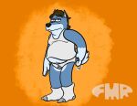 anthro briefs brown_hair canid canine canis clothed clothing detailed_background domestic_dog footwear foxmanad fur grey_body grey_fur hair half-closed_eyes husky lazy male mammal monotone_briefs monotone_clothing monotone_underwear narrowed_eyes nordic_sled_dog orange_background overweight overweight_male pantsless scratching_butt shirt signature simple_background socks solo spitz tank_top tighty_whities topwear underwear white_briefs white_clothing white_footwear white_shirt white_socks white_tank_top white_topwear white_underwear