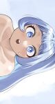  1girl :o bare_shoulders blue_eyes blue_hair boku_no_hero_academia bright_pupils commentary fengling_(furin-jp) hadou_nejire highres long_hair open_mouth portrait solo white_pupils 