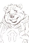 absurd_res anthro bear crave_saga forehead_tattoo gabu_(crave_saga) heylaw21 hi_res looking_at_viewer male mammal sketch slightly_chubby smile solo tattoo