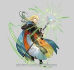  1boy :o androgynous aura belt_buckle black_capelet black_footwear black_robe blonde_hair blue_bridal_gauntlets blue_cape blue_eyes boots bridal_gauntlets buckle cape capelet copyright_notice feather_trim fire_emblem fire_emblem_heroes full_body glowing gradient_hair green_hair grey_background holding holding_staff long_hair long_sleeves looking_at_object lucius_(fire_emblem) male_focus multicolored_clothes multicolored_hair official_art open_hand orange_cape red_sash robe sash simple_background solo staff standing swept_bangs tobi_(kotetsu) two-sided_cape two-sided_fabric white_robe 