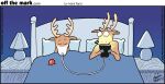  2022 ambiguous_gender anthro antlers bed cable capreoline cellphone comic deer duo eyes_closed furniture horn humor lamp mammal mark_parisi phone pillow reindeer signature smartphone text url 
