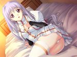  1girl artist_request ass catwalk_(company) game_cg indoors kannatsuki_noboru long_hair maou_to_odore! panties philia_theoricus purple_eyes silver_hair skirt solo source_request underwear very_long_hair 