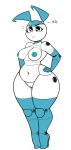  2019 android angry belly blush breasts clothing deep_navel digital_media_(artwork) eyelashes female footwear front_view frown hair hands_on_hips high_heels humanoid jenny_wakeman looking_up machine my_life_as_a_teenage_robot navel nickelodeon nipples not_furry nude pussy robot shoes short_stack simple_background skully_(artist) slightly_chubby solo standing thick_thighs white_background wide_hips 
