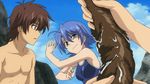  animated animated_gif blue_eyes blue_hair cap gif hattori_junko ichiban_ushiro_no_daimaou sai_akuto screencap sea_cucumber sexually_suggestive swimsuit 