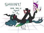  2019 changeling crying duo english_text equid female feral friendship_is_magic grin hair horn insect_wings jargon_scott key lock long_hair magic mammal membranous_wings multicolored_hair my_little_pony princess_cadance_(mlp) queen_chrysalis_(mlp) smile tears text trolling unicorn wings 